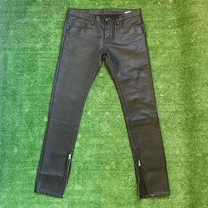 MNML leather pants with zippers and silver buttons